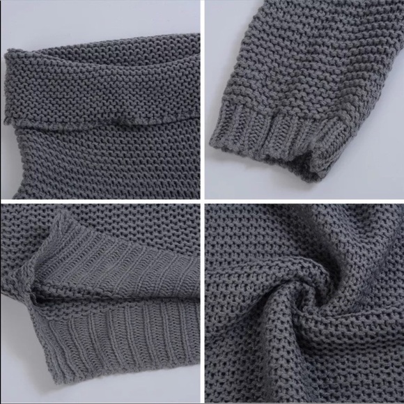 Chunky Knit Turtleneck Sweater Gray - Picture 7 of 7